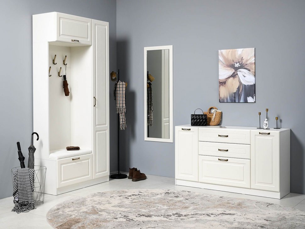 Прихожая Ливерпуль 4 Белый/Ясень ваниль