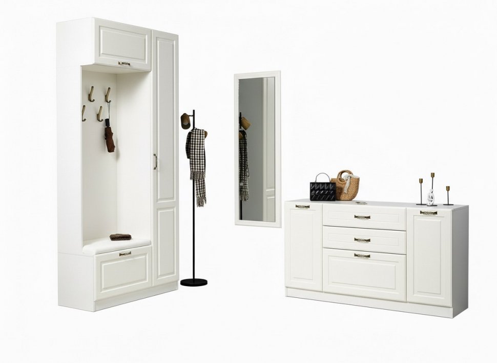 Прихожая Ливерпуль 4 Белый/Ясень ваниль