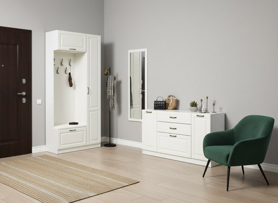 Прихожая Ливерпуль 4 Белый/Ясень ваниль