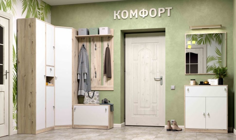 Тумба 31 Комфорт Глазов-мебель (Гаскон Пайн / Белый)