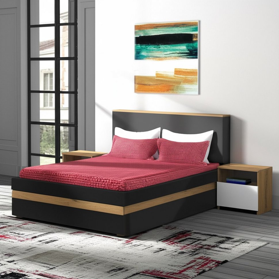 Тумба прикроватная Некст 1, Дуб Золотой, Белый