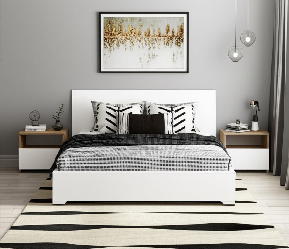 Тумба прикроватная Некст 1, Дуб Золотой, Белый