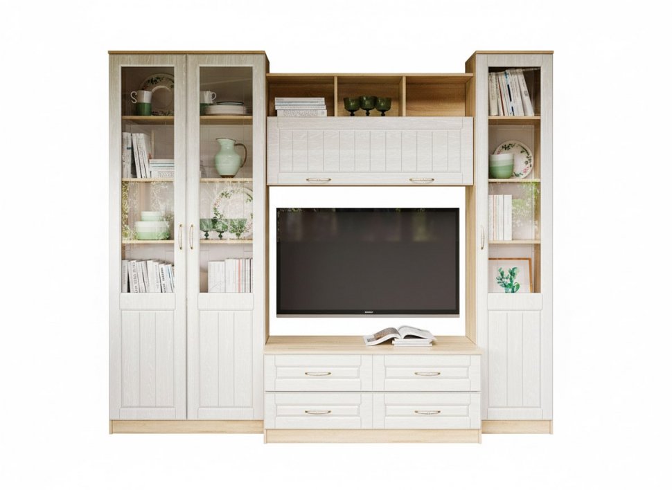 Гостиная Оливия 4 Дуб Сонома/белое дерево