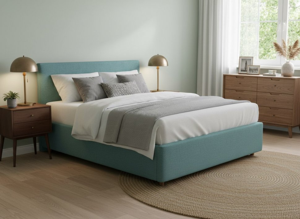 Кровать Nova 1600 с под. механизмом / бирюза №21