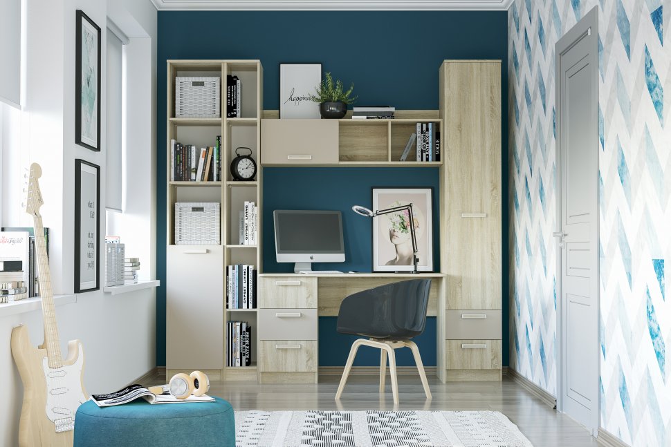 Полка с дверкой НМ 011.38-01 Акварель Капучино