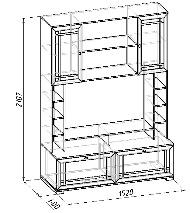 Шкаф МЦН под ТВ Глазов-мебель Sherlock 1 (Дуб сонома)