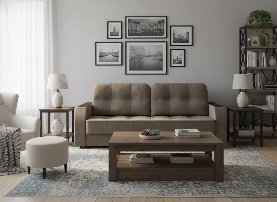 Диван Нью-Йорк 3т Модель 036 / Велюр Вивальди 5