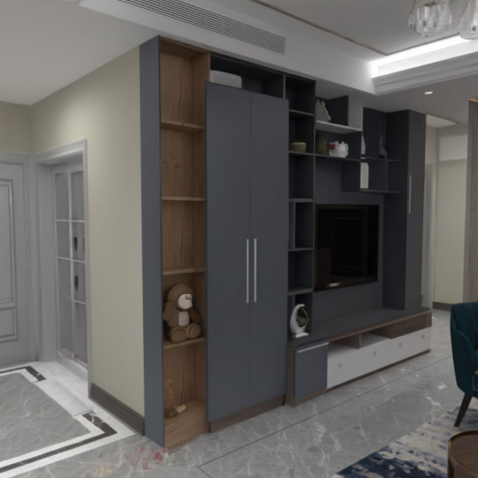 Стеллаж торцевой Руэлла (ТЭКС) Графит серый