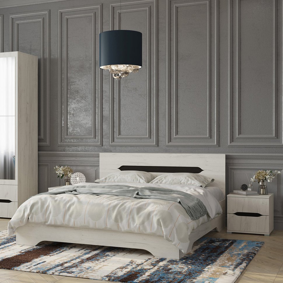 Кровать 140х200 Вега (Горизонт) Крафт белый