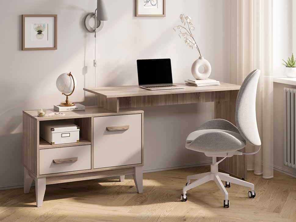 Стол письменный Скандика ПС-02 (Дуб смоки / Кашемир)