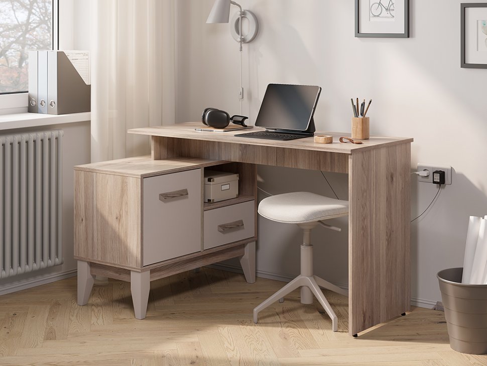 Стол письменный Скандика ПС-02 (Дуб смоки / Кашемир)