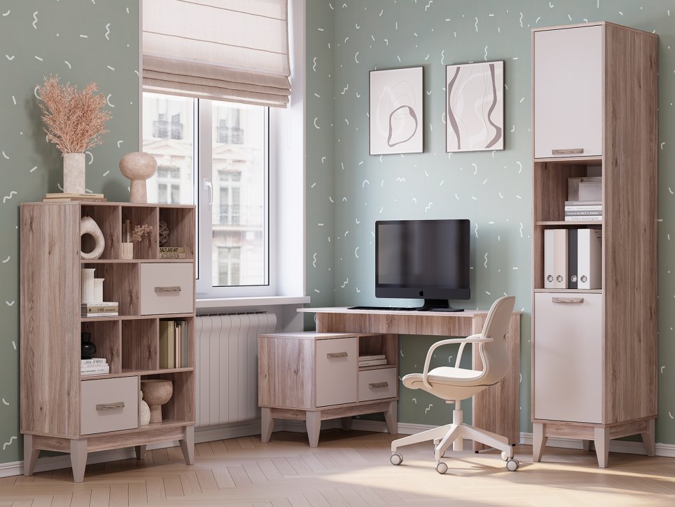 Стол письменный Скандика ПС-02 (Дуб смоки / Кашемир)