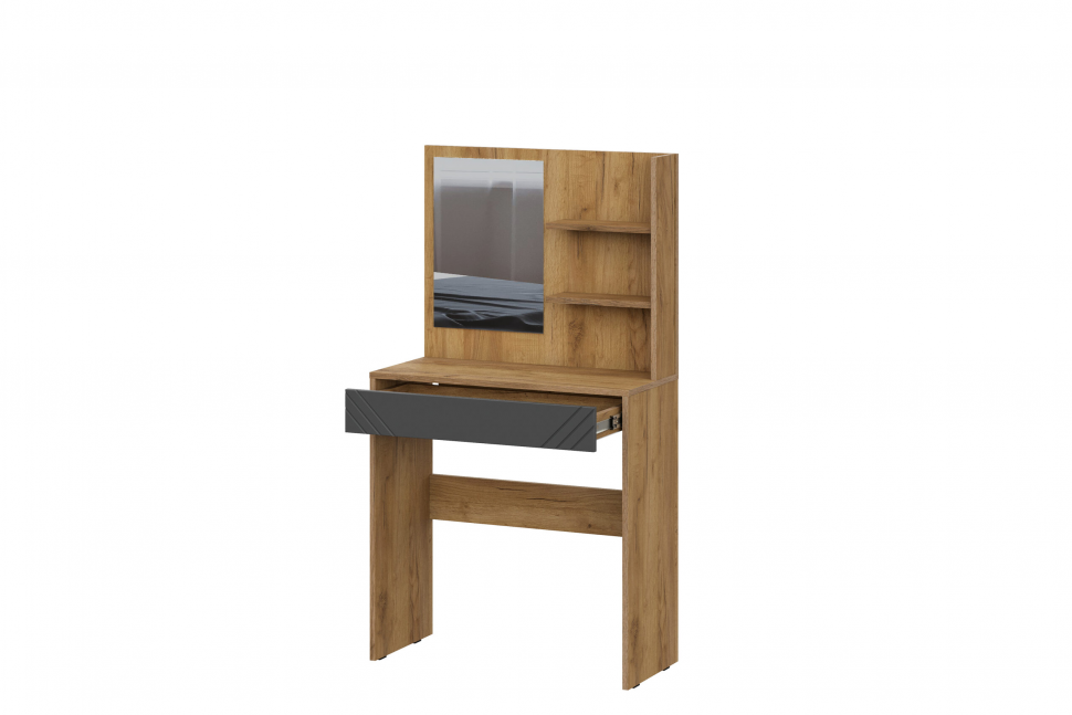Стол туалетный с зеркалом Байкал, Дуб Золотой, Графит
