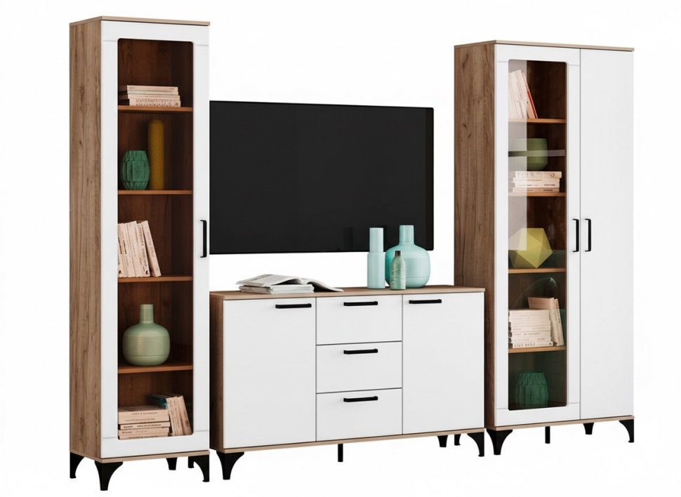 Марсель гостиная комплектация 2 Дуб Крафт табачный/Меренга