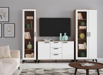 Марсель гостиная комплектация 2 Дуб Крафт табачный/Меренга