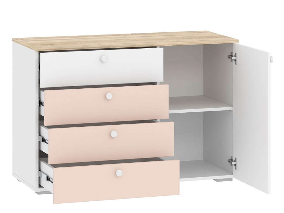 Детская Банни-3 белый/дуб сонома/бисквит