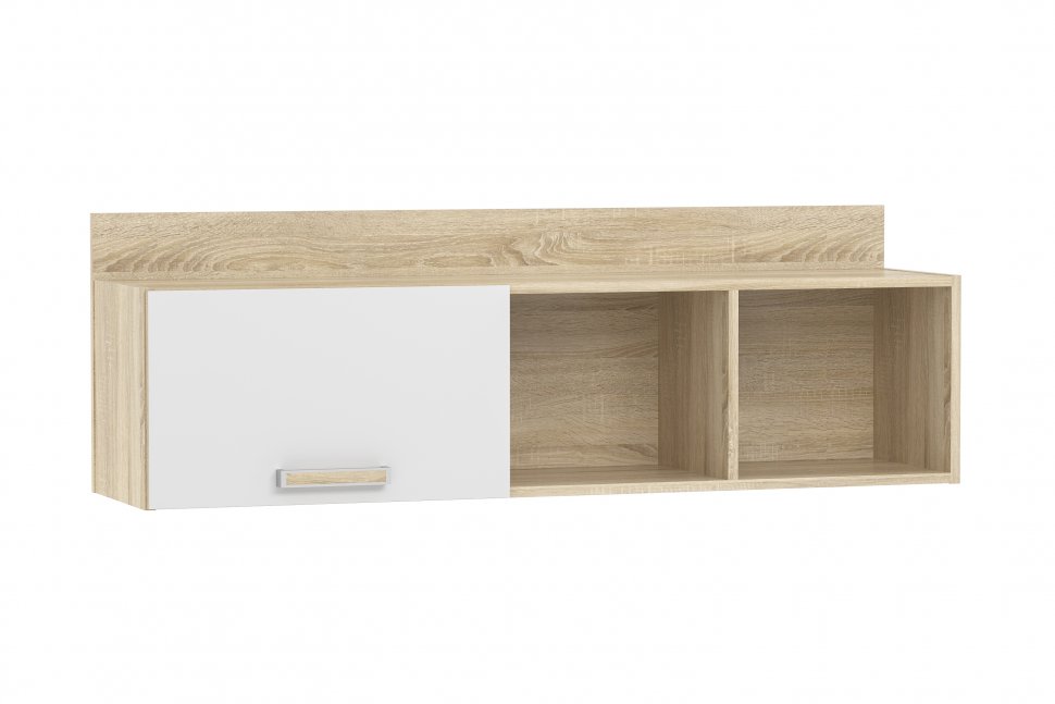 Полка с дверкой НМ 011.38-01 «Фанк» Дуб сонома/белый скандинавский