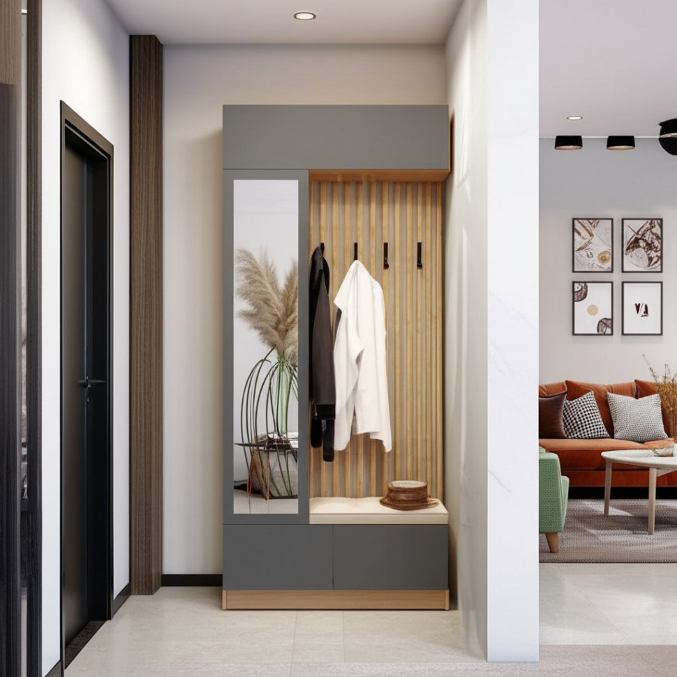 Шкаф с вешалкой Руэлла (ТЭКС) Графит серый