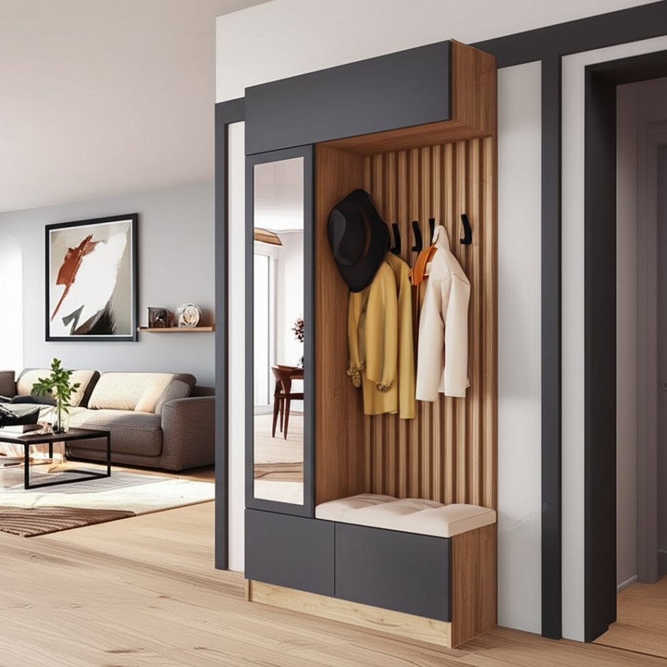 Шкаф с вешалкой Руэлла (ТЭКС) Графит серый