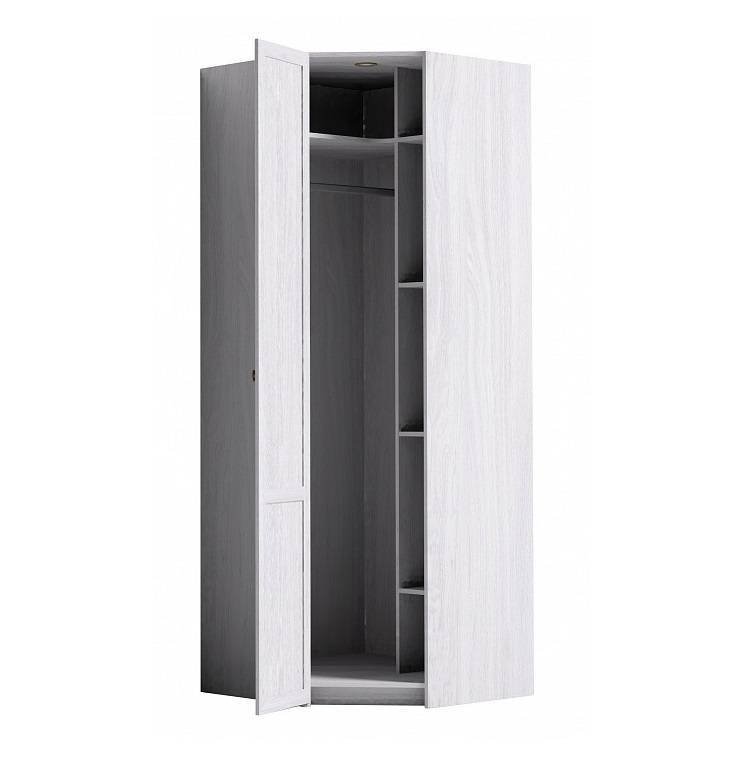 Шкаф угловой с зеркалом Sherlock 63, ясень светлый