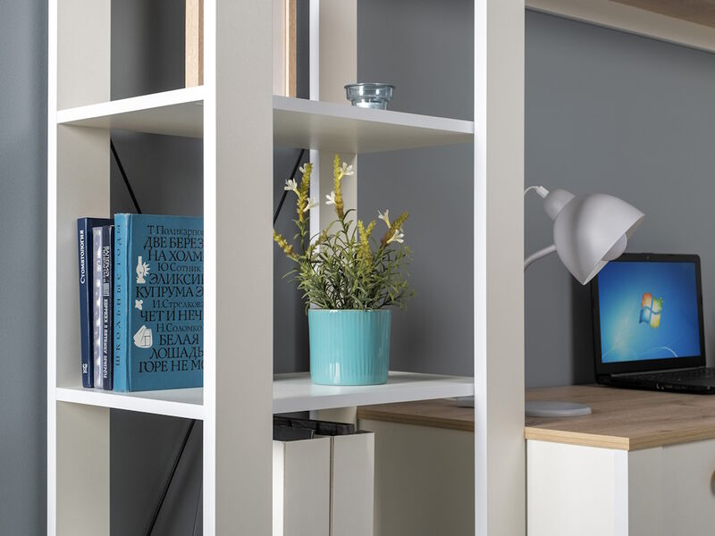 Джастин Стеллаж 13.354 белый/дуб белый