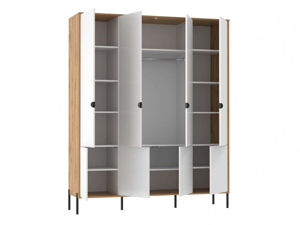 Спальня Кензо Дуб Вотан / Белый глянец снег