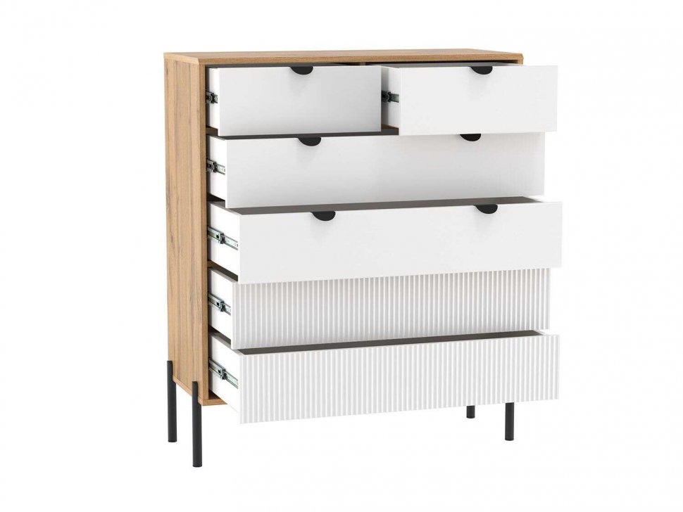 Спальня Кензо Дуб Вотан / Белый глянец снег