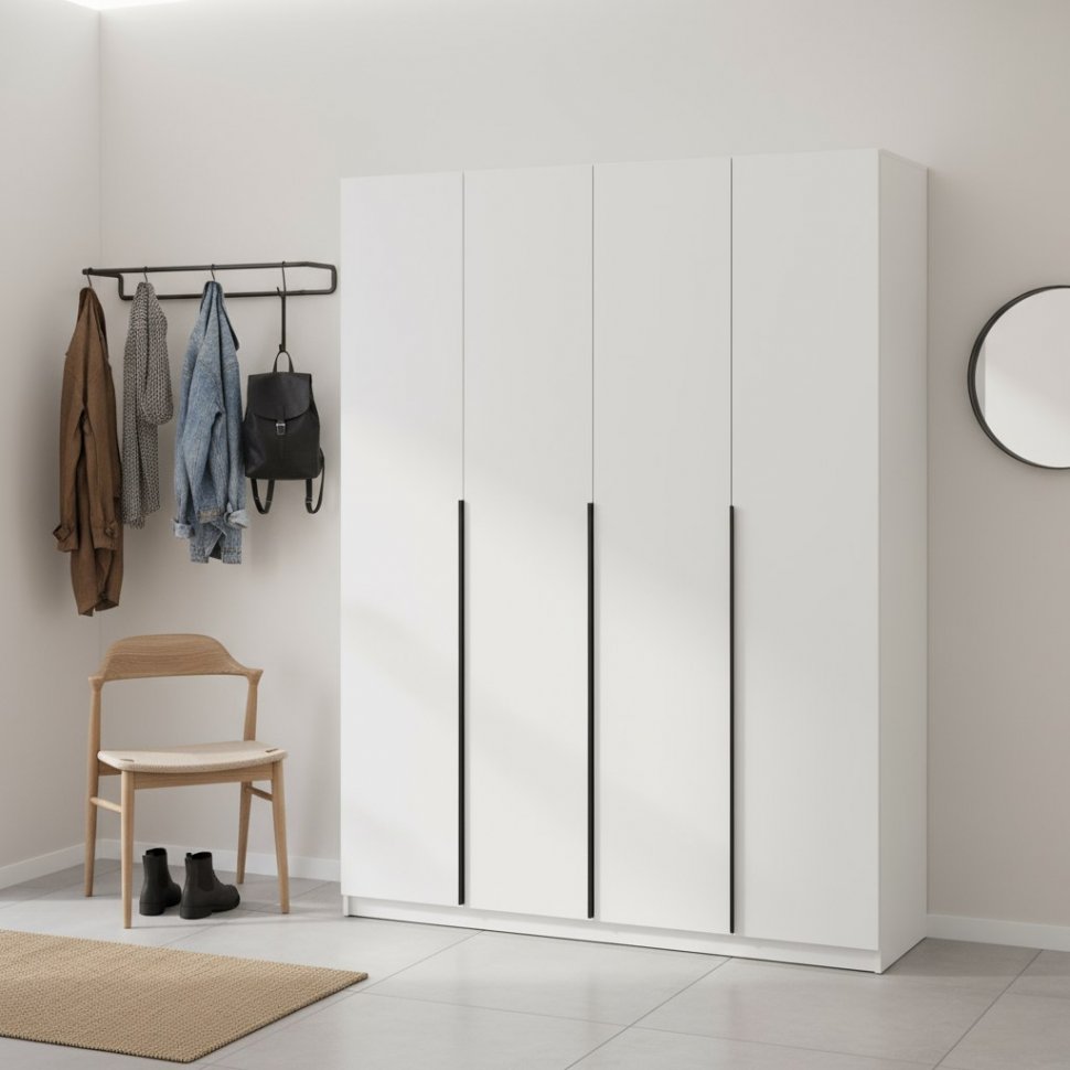 Шкаф распашной с наполнением (13 полок) ШК 5 (1600), Белый