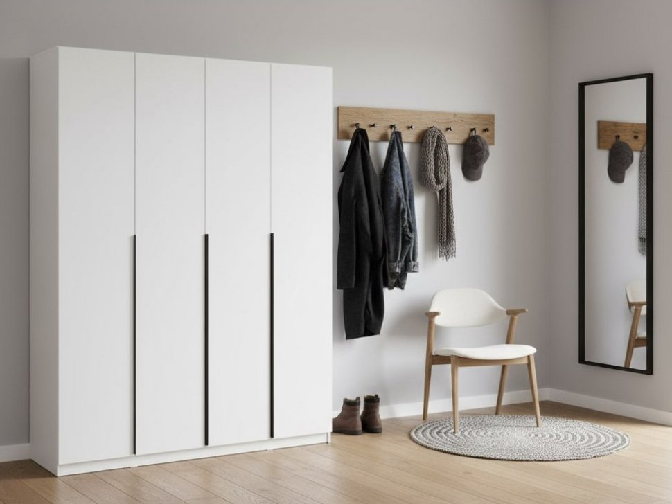 Шкаф распашной с наполнением (13 полок) ШК 5 (1600), Белый