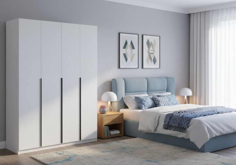 Шкаф распашной с наполнением (13 полок) ШК 5 (1600), Белый