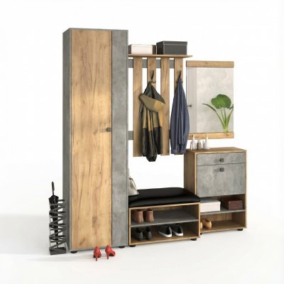 Прихожая мини-лайт компл. 6 дуб крафт/ателье