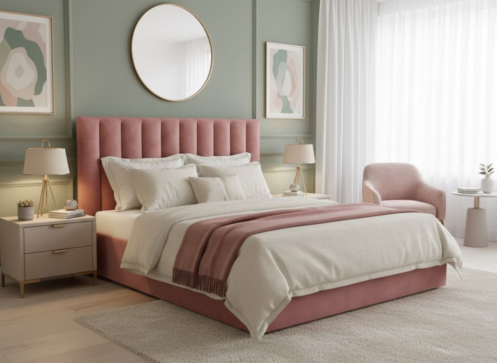 Кровать Ingrid 1800 модель 312 Ультра коралл