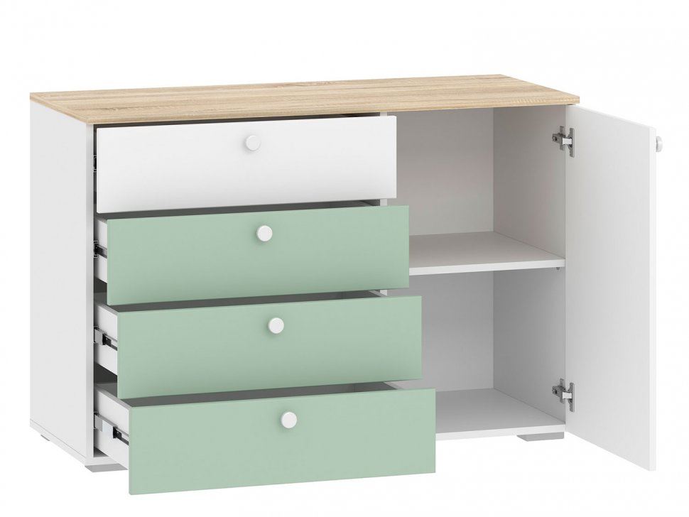 Детская Банни-3 белый/дуб сонома/макарун