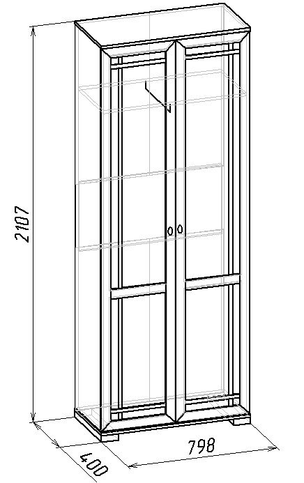 Шкаф двухдверный для одежды Sherlock 11 (Ясень Анкор светлый)