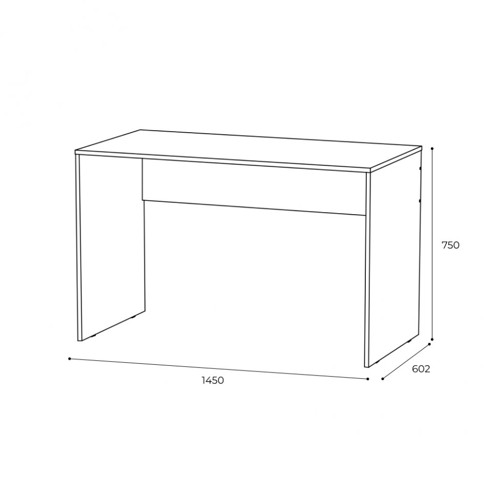 Стол письменный 1450 Квартет-13 (ТЭКС) Белый