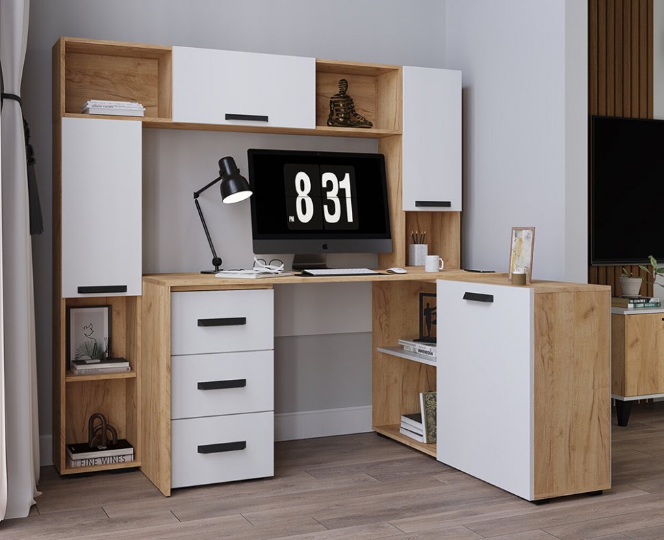 Стол письменный 1450 Квартет-13 (ТЭКС) Белый