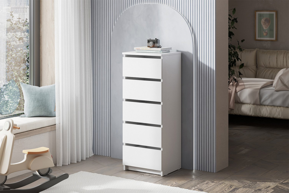 Комод КМ 3, Белый текстурный