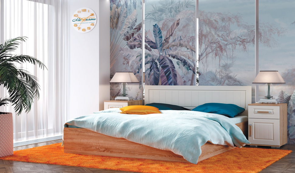 Кровать 160х200 Маркиза КР-02 с реечным настилом (Семья Мебелони)