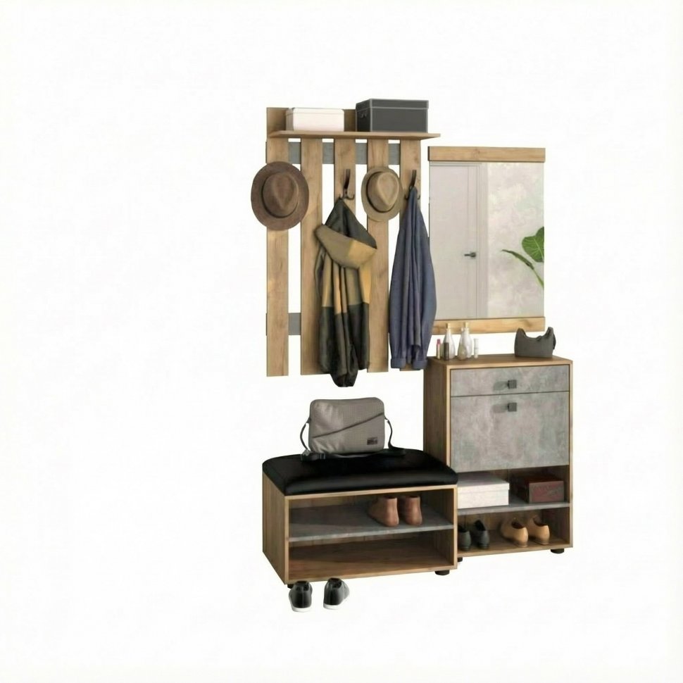 Прихожая мини-лайт компл. 5 дуб крафт/ателье