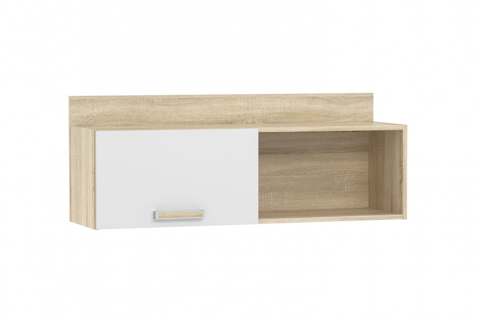Полка с дверкой НМ 011.38 «Фанк» Дуб сонома/белый скандинавский
