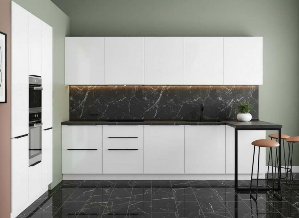 Кухня Арли 2 Белый / Кашемир