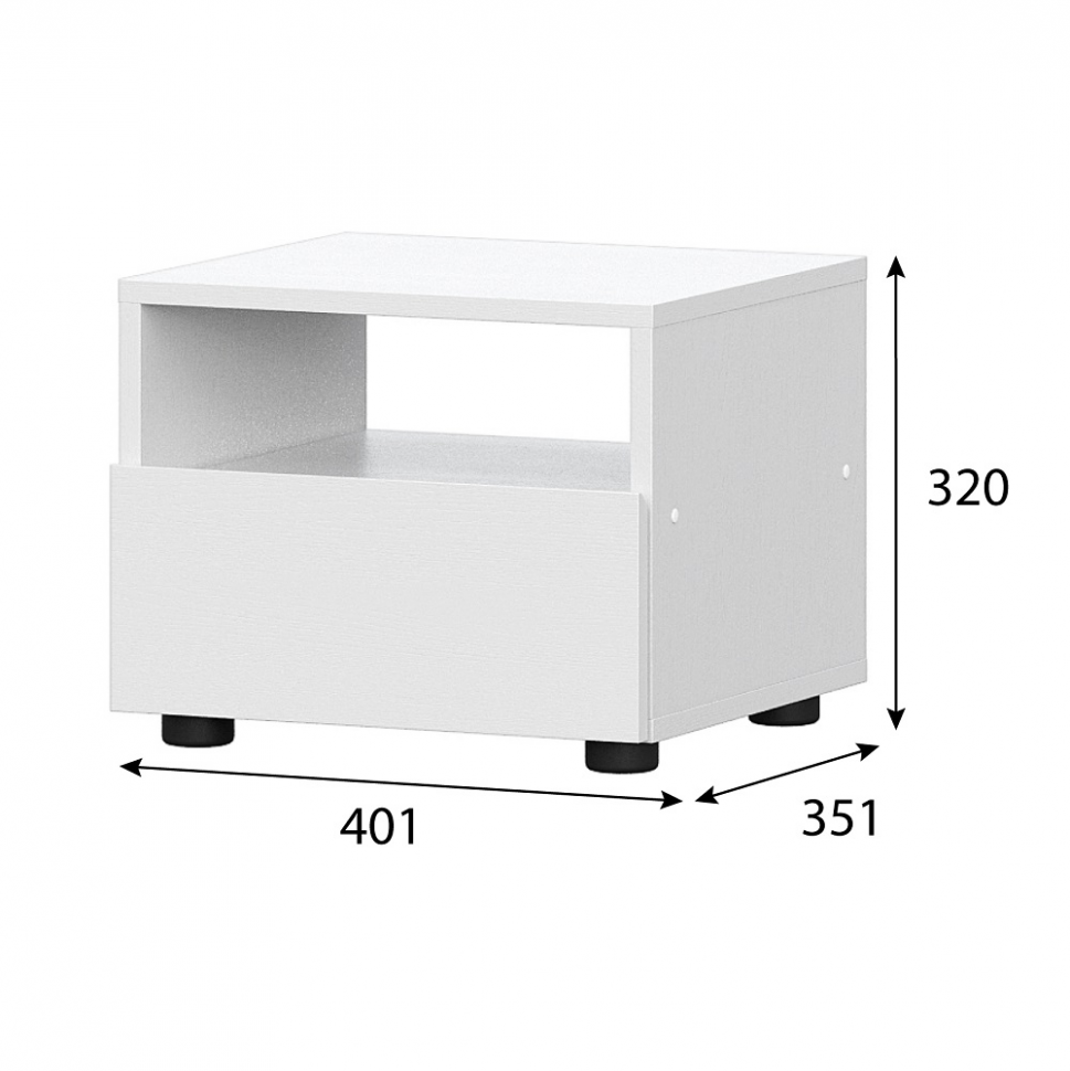 Тумба прикроватная Токио (Арника) Белый текстурный