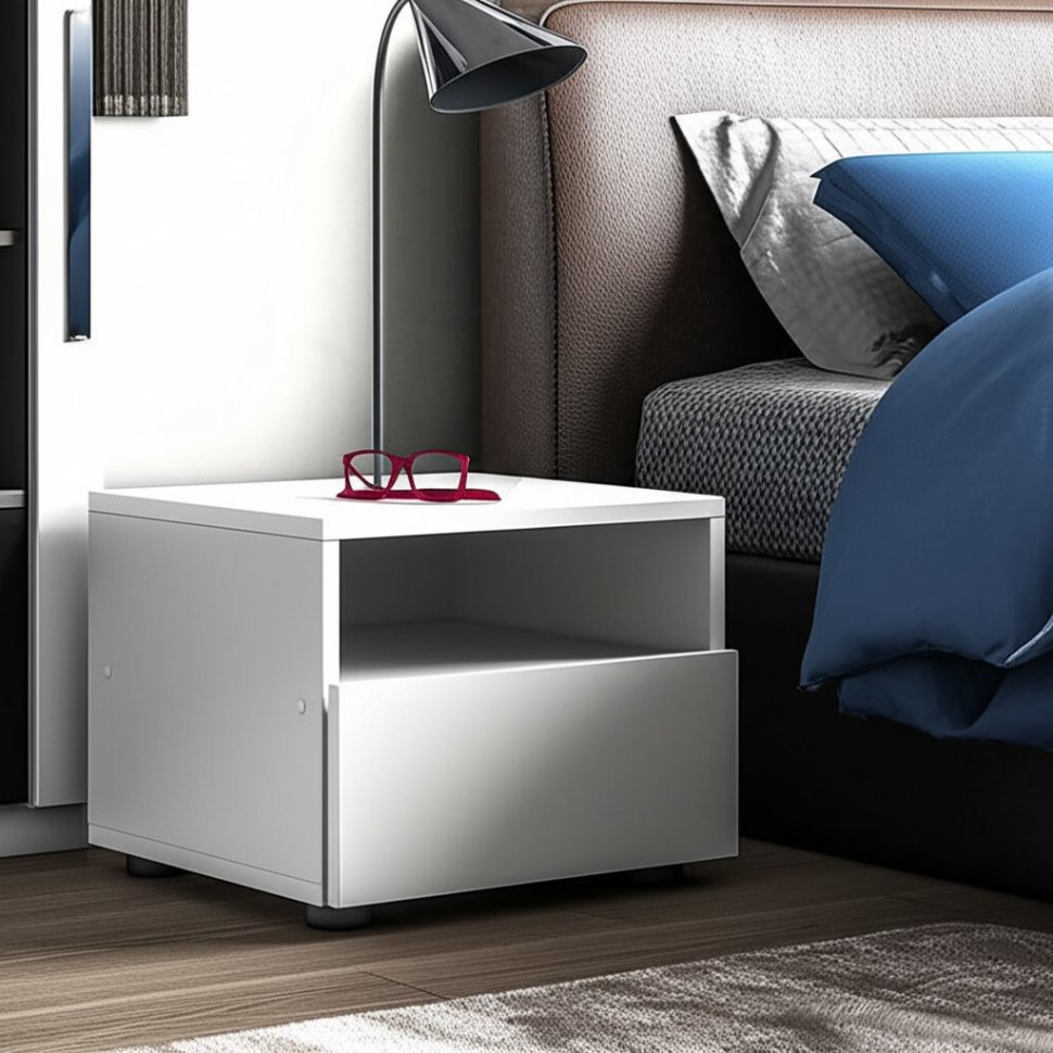 Тумба прикроватная Токио (Арника) Белый текстурный