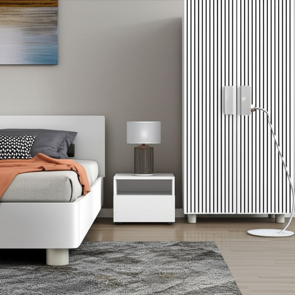 Тумба прикроватная Токио (Арника) Белый текстурный