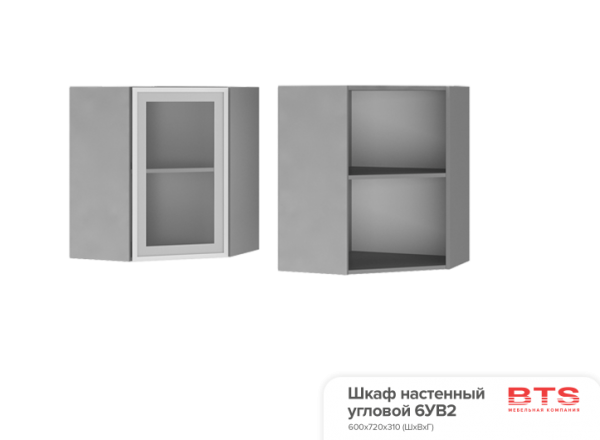 БТС 6УВ2 Шкаф настенный угловой со стеклом