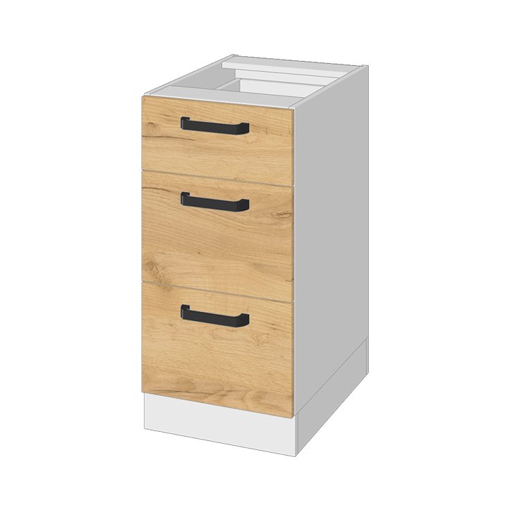 Шкаф кухонный нижний с ящиками Варя 400 4НБЗ (Крафт золотой)