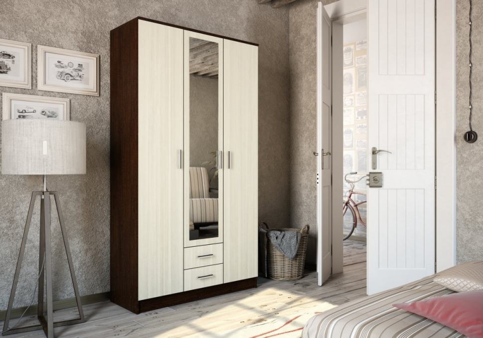 Шкаф трехдверный ЭКО ТРИО Эра (Венге/Лоредо)