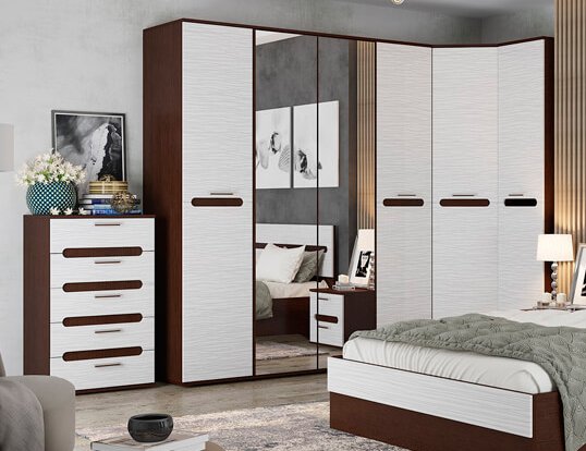 Шкаф двухдверный с зеркалом (глубокий) Мишель MLK