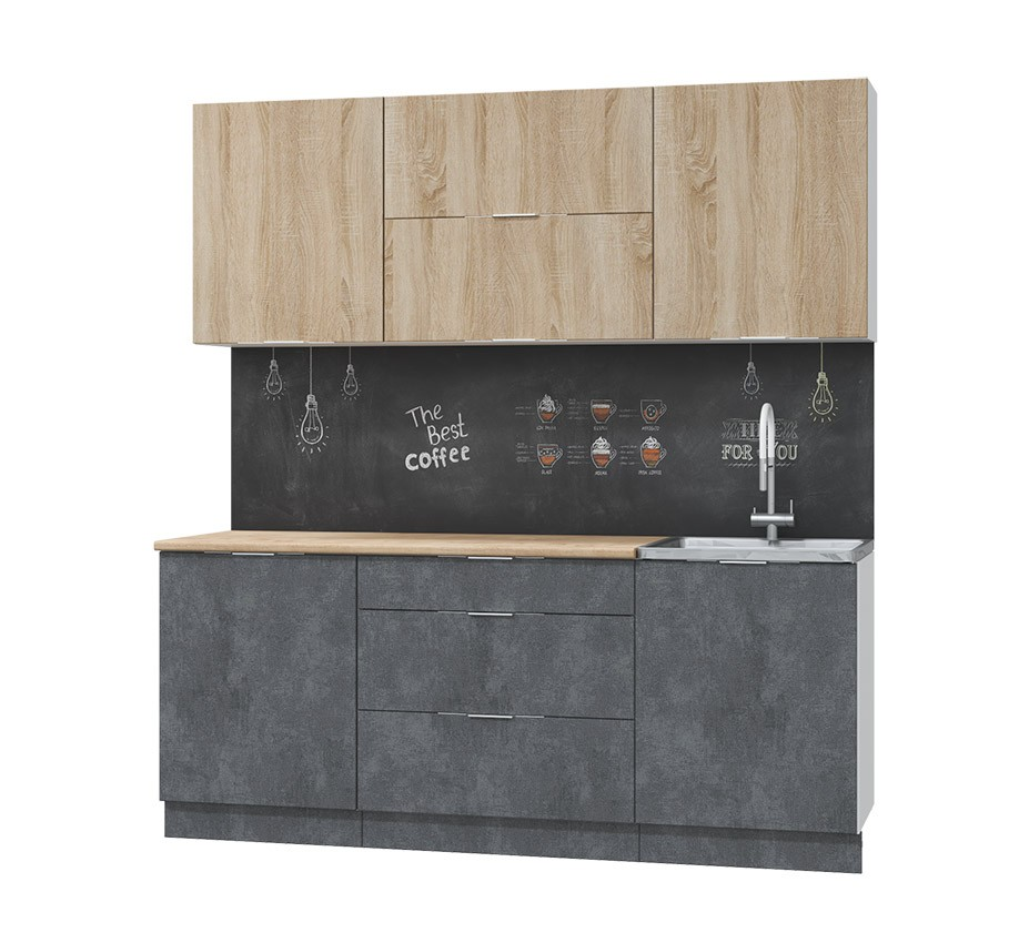 Кухня Асти 1,8 м, Дуб сонома