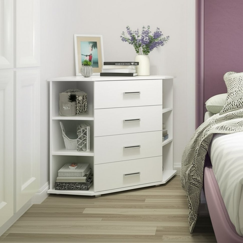 Комод угловой Катрин-7 (ТЭКС) Белый